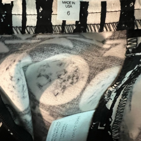 VERONICA BEARD WOODBLOCK PRINT FLARED A-LINE SKIRT SIZE 6 - Picture 6 of 12